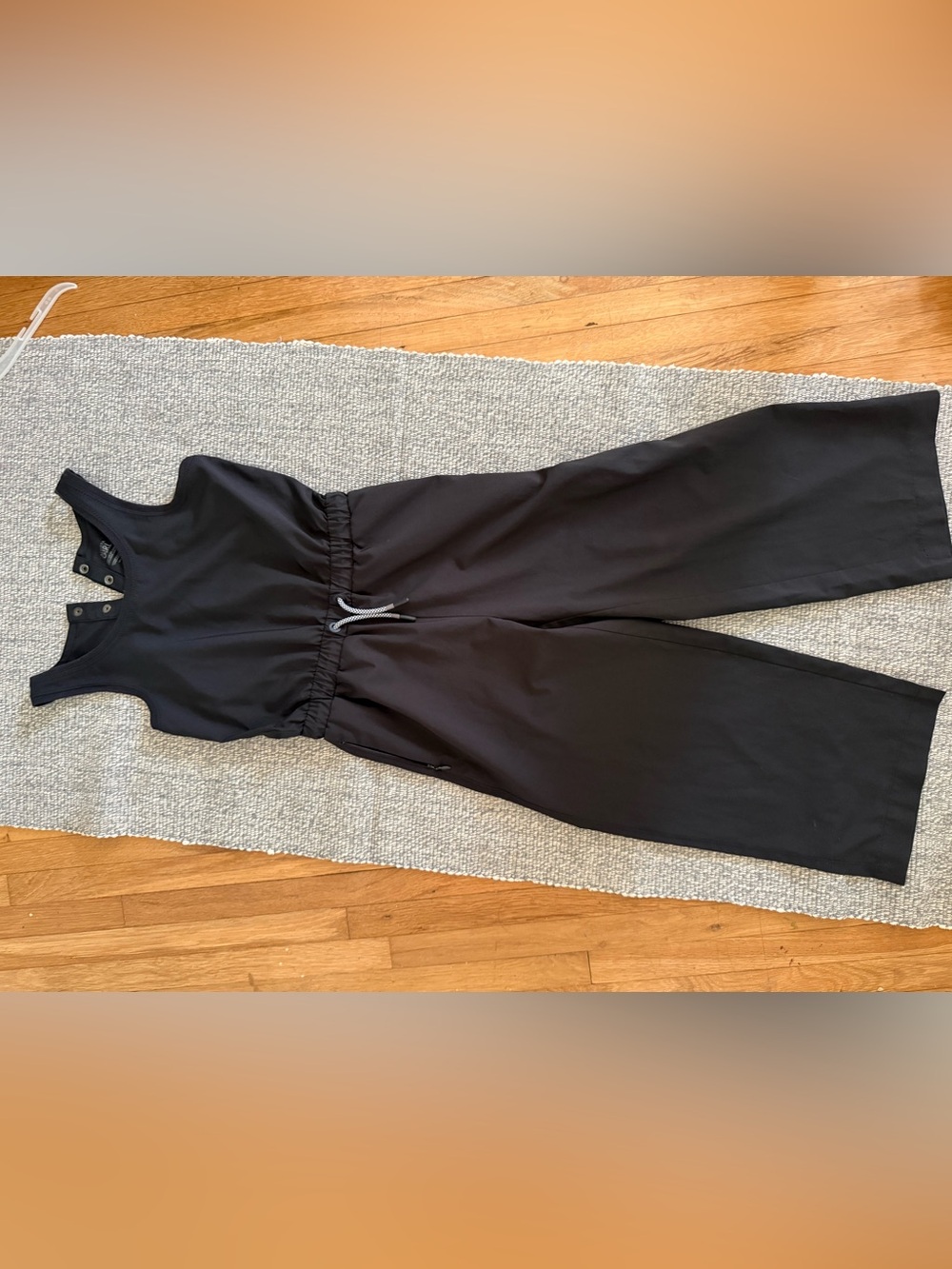 Athleta Girl Black Elastic Waist Drawstring Romper/Jumper